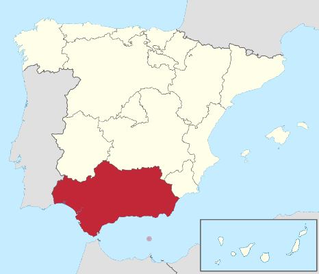 Mapa topográfico de Andalucía